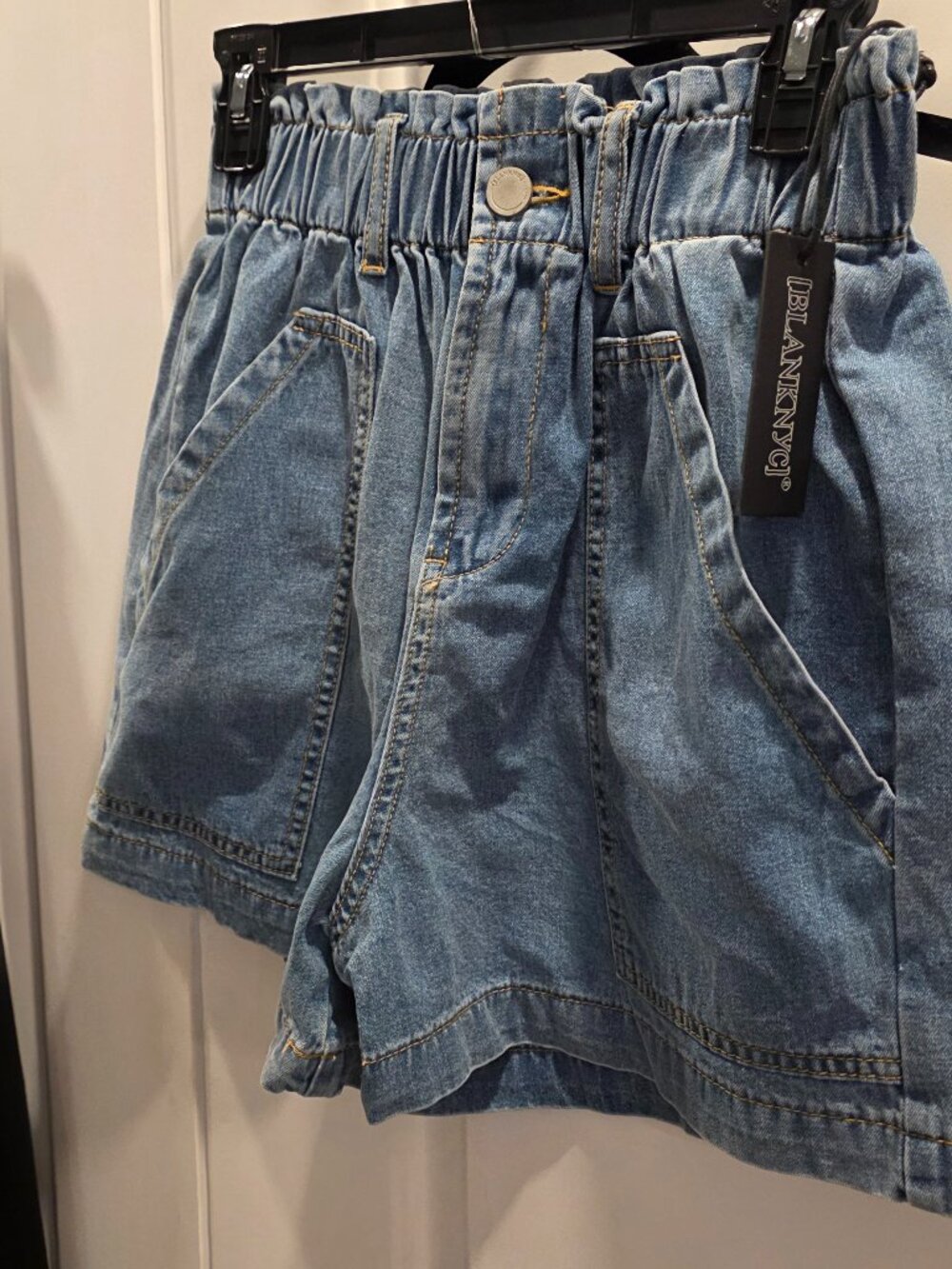 NWT BLANKNYC Paperbag Waist Utility Denim Shorts S